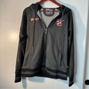 Chase Authentics Gray Zip up Hoodie-NASCAR 29 -Bud- Size Large Racing